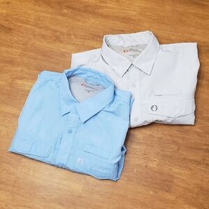 The American Outdoorsman 2pc Bundle Casual Light Blue and Off-White Button Down